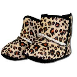 Brown Leopard Infant Girl's Crib Boots