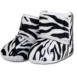Black and White Zebra Infant Girl Crib Boots