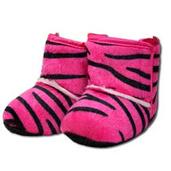 Ashlyn Rose Pink Zebra Infant Girl's Crib Boots