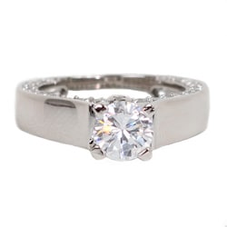 NEXTE Jewelry Silvertone Clear Cubic Zirconia Supreme Solitaire Ring