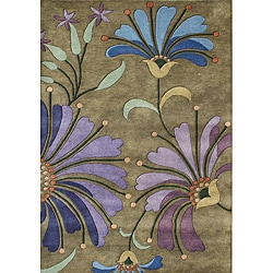 Eastern Colors Khaki Green Hand-tufted Wool Rug (8' x 10')