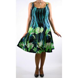 R & M Richards Women's Blue Floral Dress