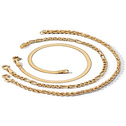 Toscana Collection Gold over Silver 3-piece Bracelet Set