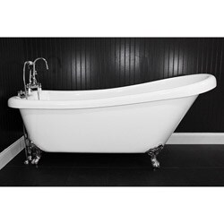 Spa Collection 73-inch Single-slipper Clawfoot Tub and Faucet Pack