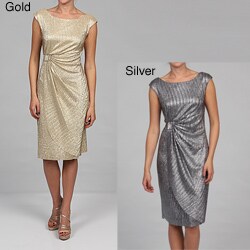 Connected Apparel Women's Ruche Waistline Dress