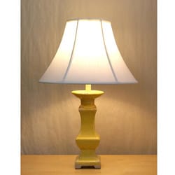 Distressed Yellow Ceramic Table Lamp
