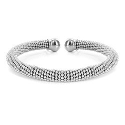 Stainless Steel Beaded Cuff Bracelet