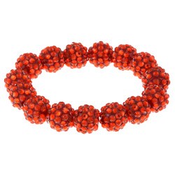 Red Acrylic Crystal Stretch Bracelet 