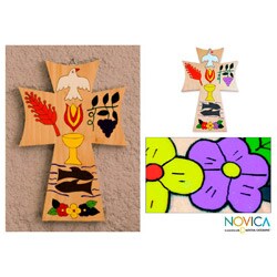 Pinewood 'Bread of Life' Wall Cross (El Salvador)