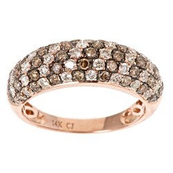 Dyach 14k Rose Gold 1 1/2ct TDW Brown and White Diamond Ring (G-H, I1-I2)