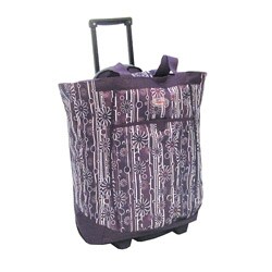 Olympia 20-inch Purple Floral Rolling Shopper Tote