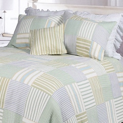 Spa Stripes Patchwork Twin-size 2-piece Quilt Set