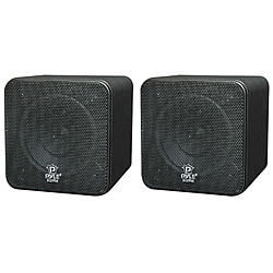 Pyle 4-inch 200 Watt Mini Cube Bookshelf Speakers (Refurbished) 