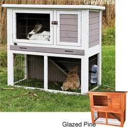 Trixie Natura White Two-story Plastic Rabbit Hutch with Enclosure