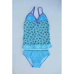 Azul Swimwear Girl's Light Blue Tankini Swimsuit