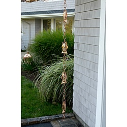 (>_<)  Polished Copper Fish Rain Chain