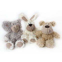 Burlapper Plush and Hemp Dog Toys (Pack of 3)