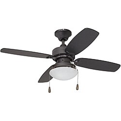Contemporary Bronze Single-light Ceiling Fan