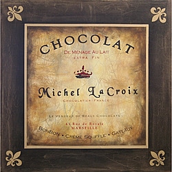 'La Croix Chocolat Brown French Sign' Canvas Art