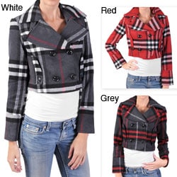 Ci Sono by Journee Juniors Checkered Double-breasted Coat