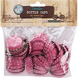 Vintage Collection 50-piece Hot Pink Bottle Caps
