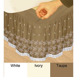 Grand Luxe 'Hike Up Your Skirt' Embroidered Adjustable 17-inch Drop Queen-size Bedskirt