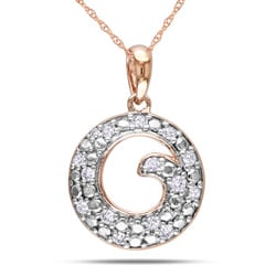 10k Pink Gold 1/6ct TDW Diamond Fashion Necklace (G-H, I2-I3)