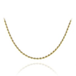 Mondevio 18k Gold Over Silver 24-inch Twisted Rope Chain Necklace