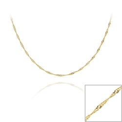 mondevio 18k gold over sterling silver 24 inch singapore chain necklace