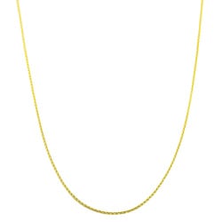 14k Yellow Gold 18-inch Diamond-cut Round Wheat Chain