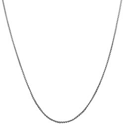 Fremada 14k White Gold Round Wheat Chain (16-20 inch)