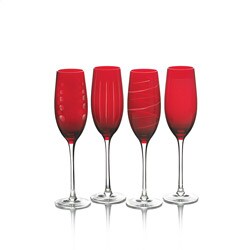 Mikasa Cheers Ruby 8-oz Flute Glasses (Set of 4)