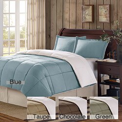 Premier Comfort Shasta Micro Mink/ Berber Twin-size Down Alternative Comforter Set