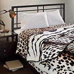 Solaron Synthetic Ultra-thick Animal Print Mink Blanket