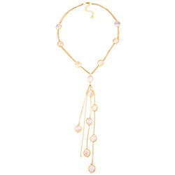 Goldplated Faux Pearl Drop Necklace