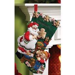 Bucilla Christmas Cookies Stocking Felt Applique Kit