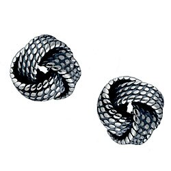 Southwest Moon Sterling Silver Knotted Rope Earrings