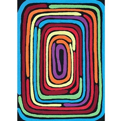 Peony Black/ Multi Geometric Rug (2'3 x 3'9)