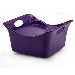 Rachael Ray Purple Stoneware 3.5-quart Covered Square Casserole Dish
