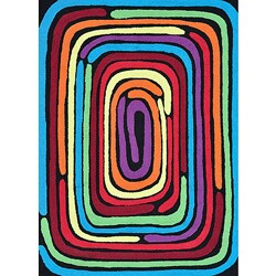 Peony Black/ Multi Geometric Rug (7'6 x 9'6)