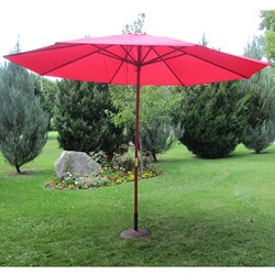 Cranberry Red Wood 13-ft Patio Outdoor Umbrella