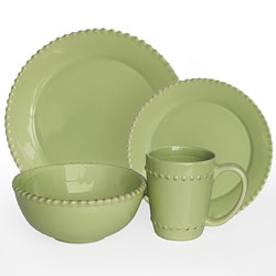 American Atelier Bianca Beaded Verde 16-pc Dinnerware Set