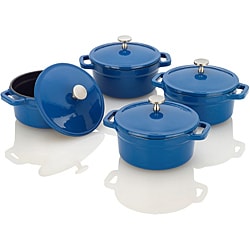 Fagor Michelle B Mini Blue Enameled Cast Iron Dutch Ovens (Set of 4)