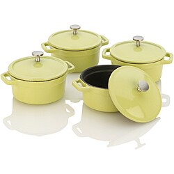 Fagor Michelle B Mini Lemon-lime Enameled Cast Iron Dutch Ovens (Set of 4)