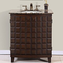 Silkroad Exclusive Single Sink 30.5-inch Granite Top Vanity Cabinet