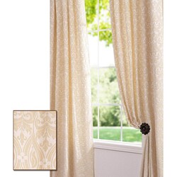Westminster Cream Color 118-inch Cotton Damask Curtain Panel