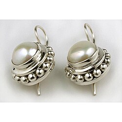 Sterling Silver Pearl Earrings (10 mm)(India)