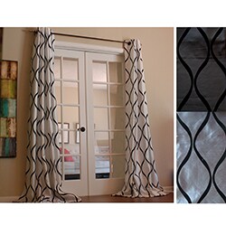 Casa Flocked Faux Silk Grommet 84-inch Window Panel