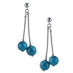 Southwest Moon Sterling Silver Turquoise Dangle Earrings