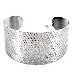 Stainless Steel Textured Cuff Bracelet